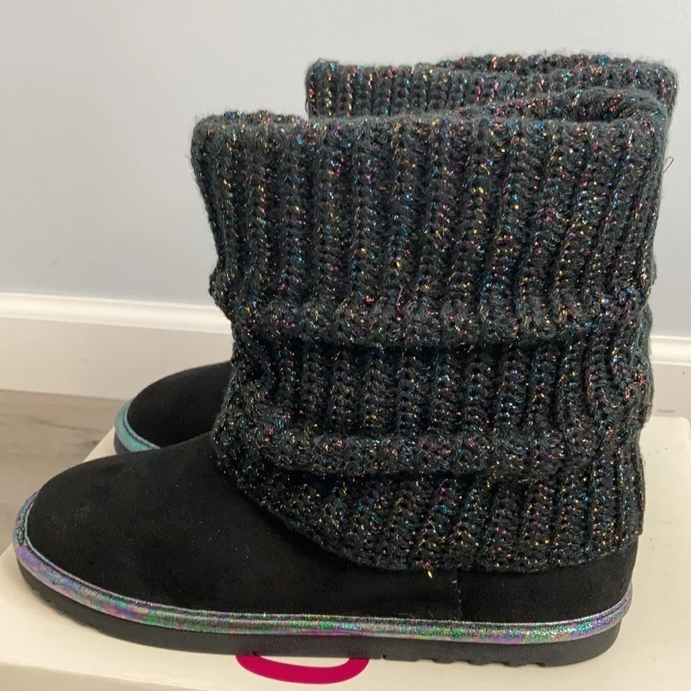 SO Mandy SLOUCH black rainbow SWEATER Boots